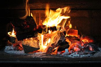 Woodburning fireplace*